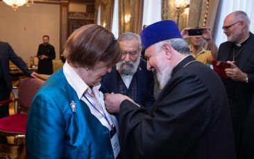 Catholicos of All Armenians Awards Baroness Caroline Cox with St. Sahak-St. Mesrop Order of the Armenian Church