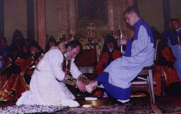 His Holiness Karekin II Performs the Service of the Washing of the Feet