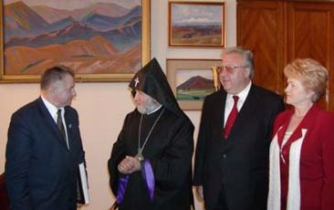 His Holiness Karekin II Receives Speaker of the Senate of Poland