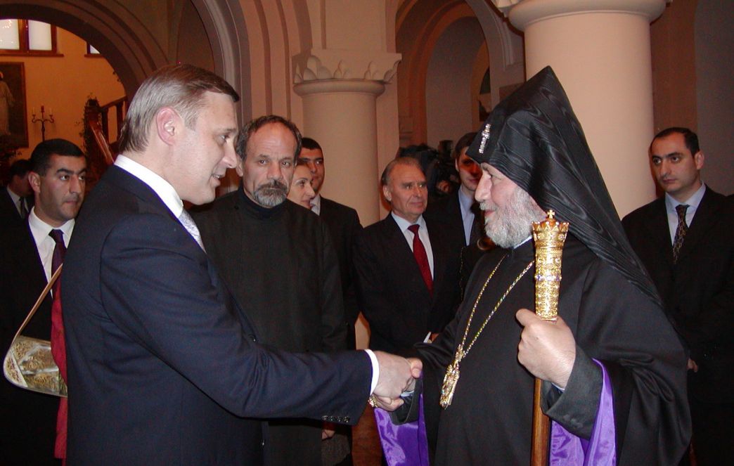 His Holiness Karekin II Receives Mikhail Kasyanov, Prime Minister of the Russian Federation