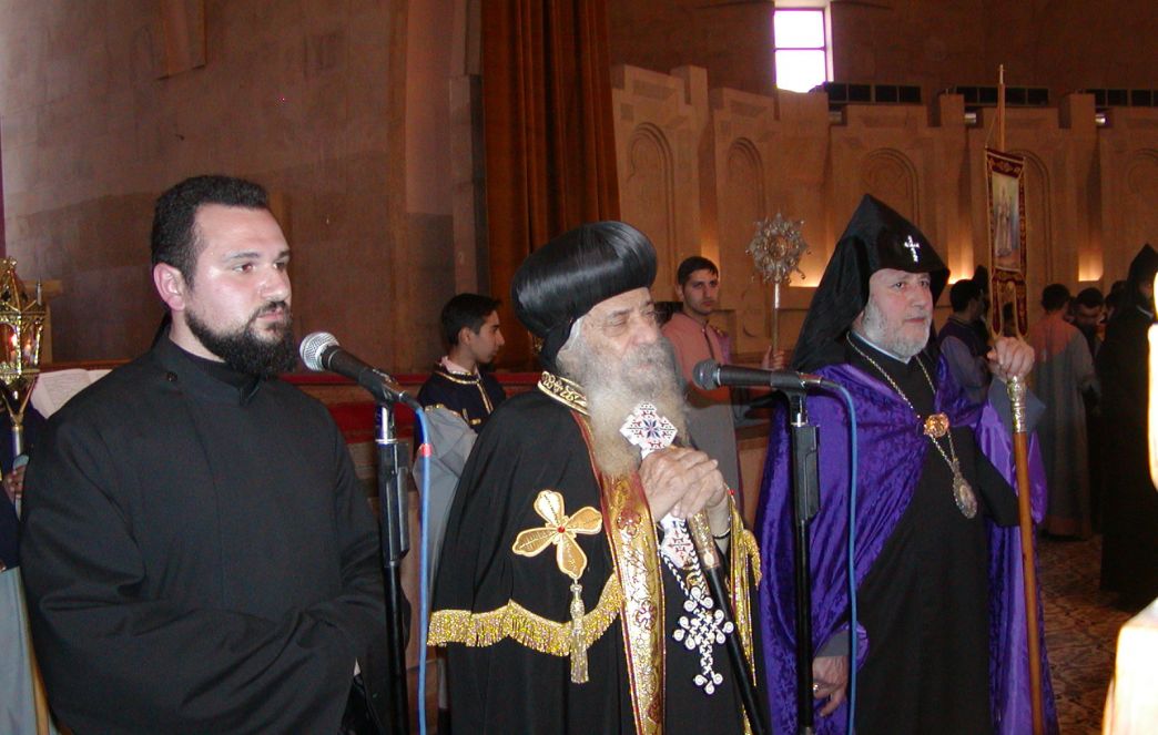 His Holiness Karekin II and His Holiness Shenouda III Visit St. Gregory the Illuminator Cathedral