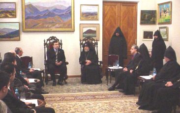 His Holiness Karekin II Receives Mikael Saakashvili, President of the Republic of Georgia