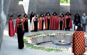 Members of the Supreme Spiritual Council Visit Armenian Genocide Memorial