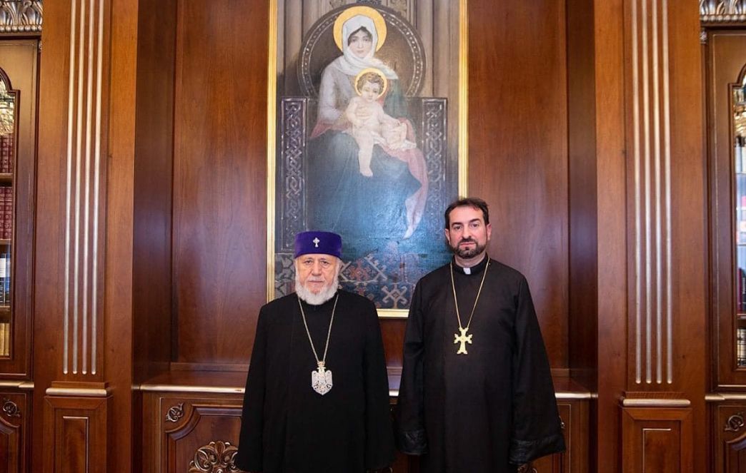 Rev. Fr. Abraham Malkhasyan presented the certificate of his academic title to His Holiness