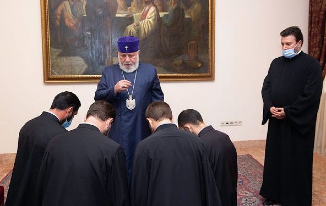 Catholicos of All Armenians; hosted and conveyed His Blessings to the newly ordained priests