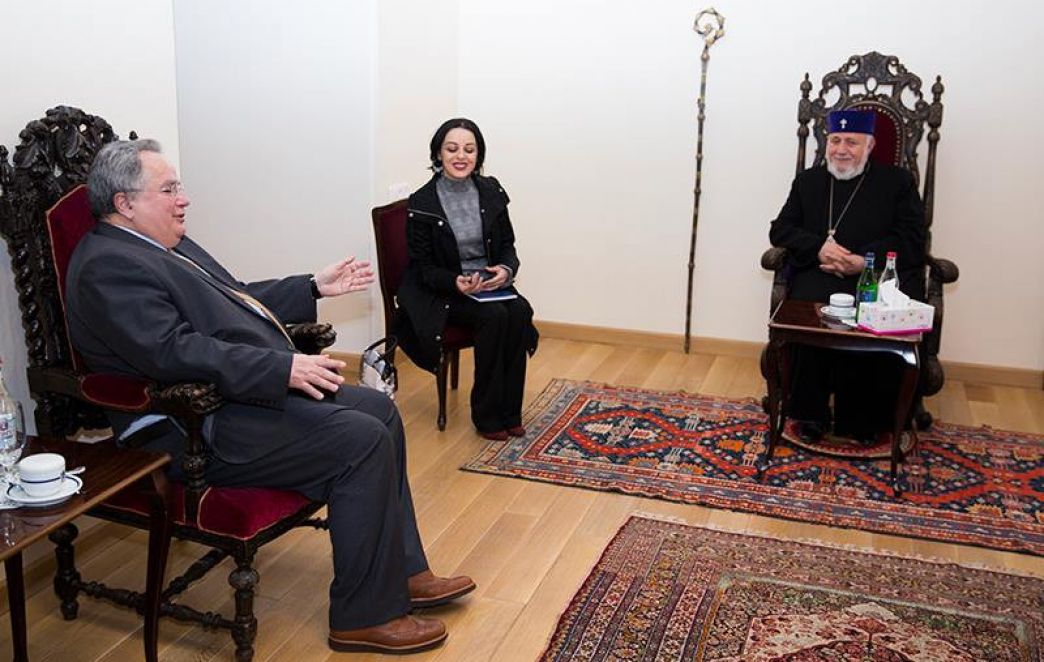 Catholicos of All Armenians Received Minister of Foreign Affairs of Greece