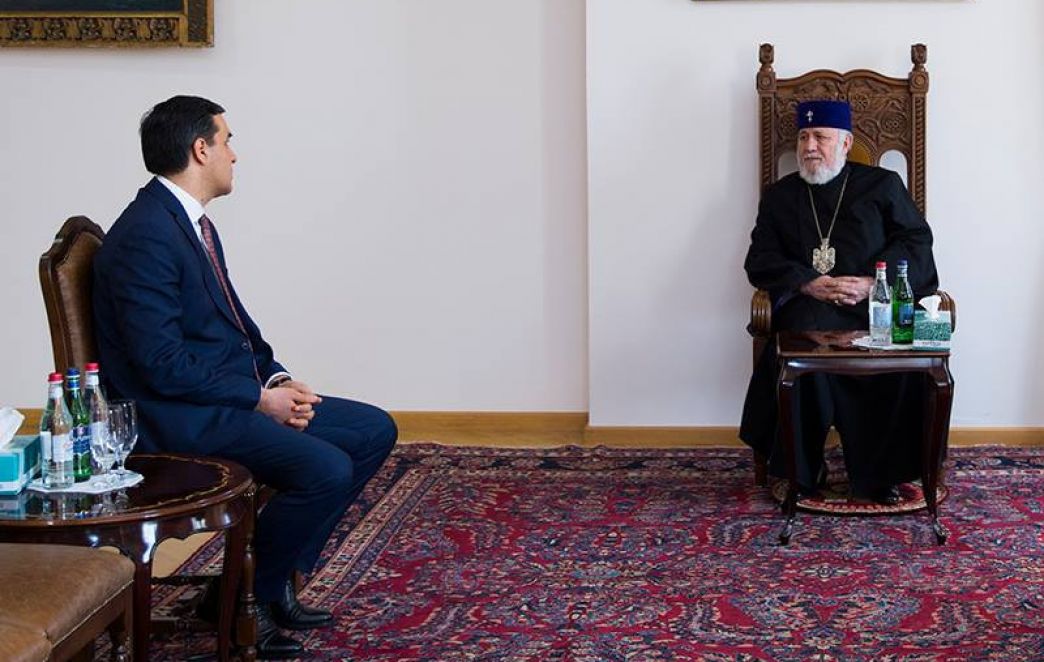 Catholicos of All Armenians Received the Republic of Armenia Human Rights Defender