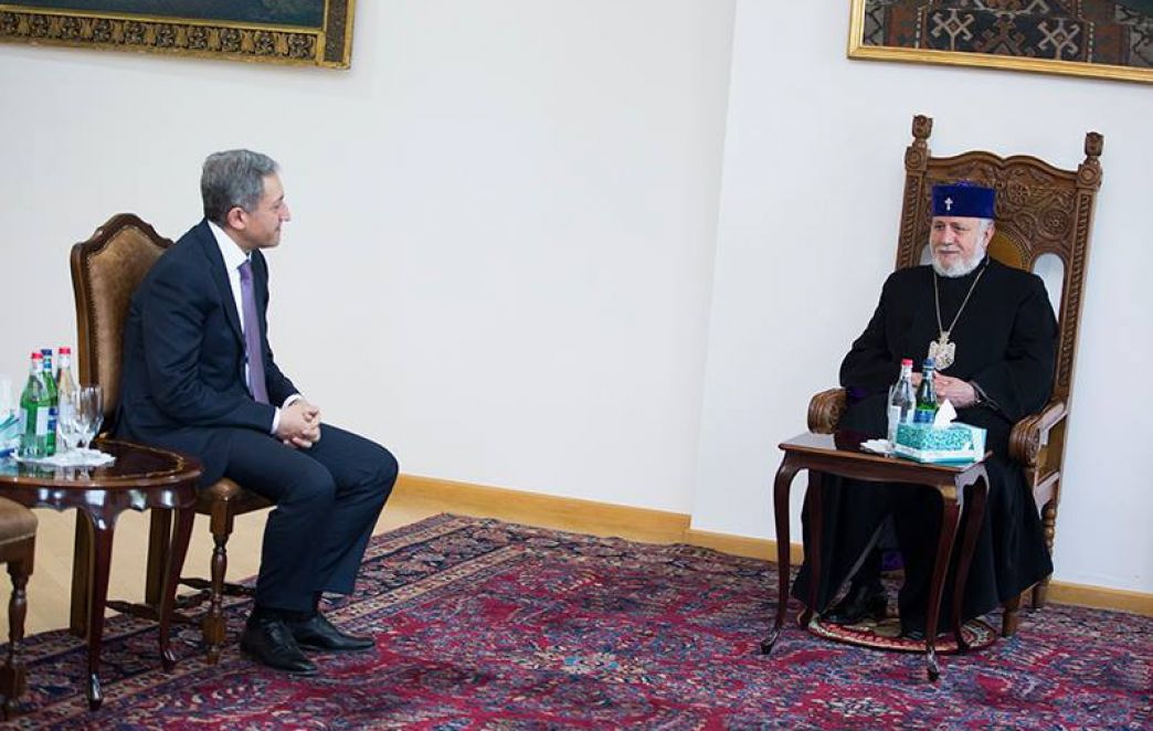 Catholicos of All Armenians Received Minister of Energy and Natural Resources of Armenia