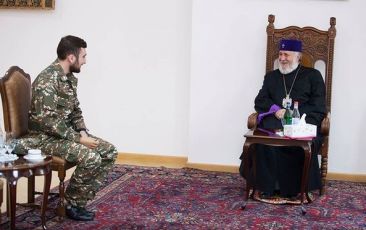 Catholicos of All Armenians Receives Sergeant Gevorg Dadasyan
