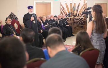 Catholicos of All Armenians Holds Question and Answer Session with Diocesan Youth