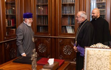 The Catholicos of All Armenians received the newly appointed leader of the Armenian Catholic Church of Armenia, Georgia, Russia and Eastern Europe