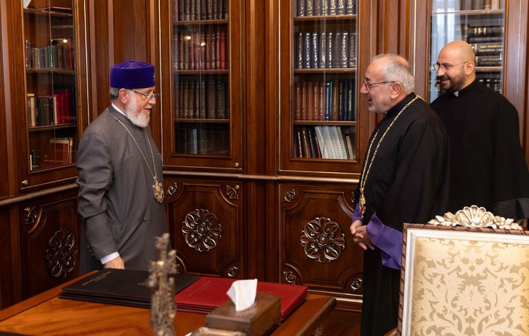 The Catholicos of All Armenians received the newly appointed leader of the Armenian Catholic Church of Armenia, Georgia, Russia and Eastern Europe