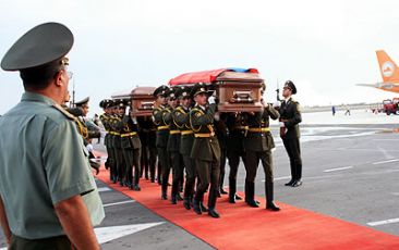 Remains of Alex and Marie Manoogian Arrive in Holy Etchmiadzin