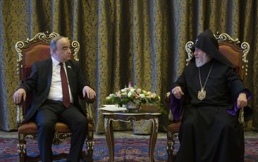 The Catholicos of All Armenians received Speaker of the Parliament of the Republic of Tajikistan