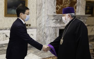 Catholicos of All Armenians Held a Farewell Meeting with the Ambassador of the Republic of Kazakhstan