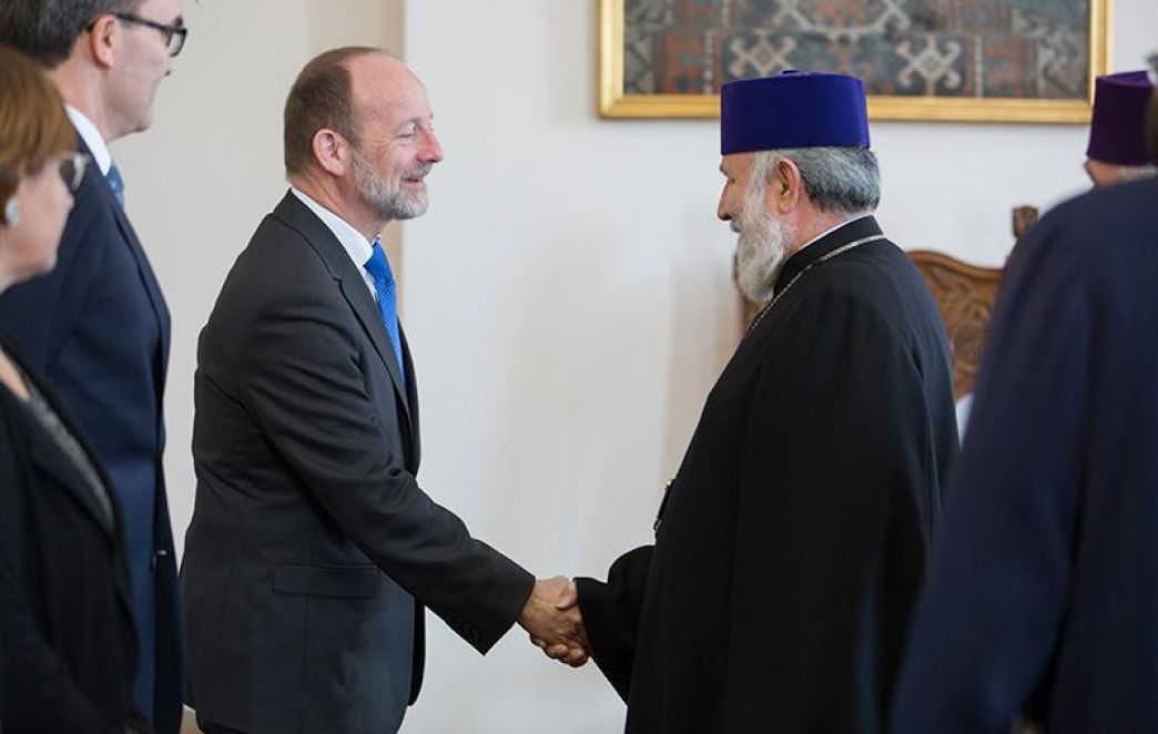 Catholicos of All Armenians Received National Council of Switzerland Delegation