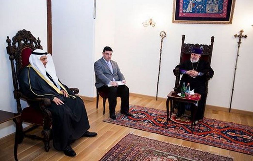 Catholicos of All Armenians Received Minister of Justice of Kuwait , and Islamic Affairs and Religious Estates