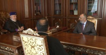 Catholicos of All Armenians Hosted the Minister of Foreign Affairs of the Republic of Artsakh