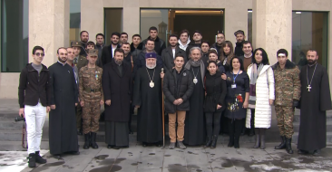 Catholicos of All Armenians Received Young People Who have Achieved Successes in Various Spheres