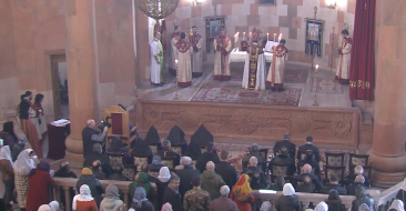 Bishop Vrtanes Abrahamyan,  Primate of the Diocese of Artsakh, Celebrated his first Divine Liturgy