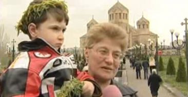 Palm Sunday in St. Gregory the Illuminator church in Yerevan