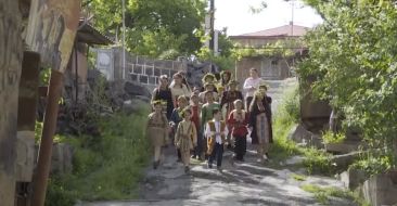 Game-competition in the Yard of St. Mariane Church in Ashtarak on the Feast of the Ascension