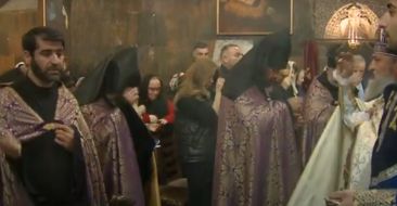 During the Great Lent, the curtains of the Altars were opened for one day