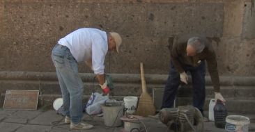 Cracks of St. Marianne Church of Ashtarak are being "cured" with Special Materials