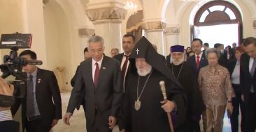 Catholicos of All Armenians, received Prime Minister of Singapore Lee Hsien Loong