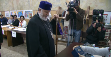 Catholicos of All Armenians at the Precinct 14/11 in Vagharshapat