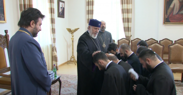 The Catholicos of All Armenians received the newly ordained priests