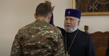 Catholicos of All Armenians Received Sergeant Gevorg Dadasyan