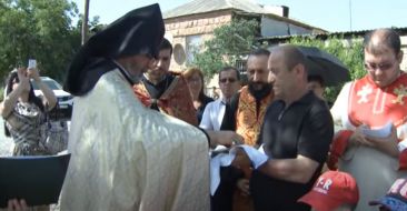 Ground-blessing of the St. Karapet Church in Nshavan village