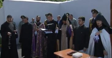 Blessing of a Cross-Stone at Military Facility in Kanaker