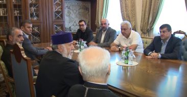 The Catholicos of All Armenians had a meeting with the President of the Republic of Artsakh and the delegation of the National Assembly of the Republic of Artsakh