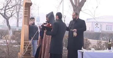 Cross-Stone Blessed at Military Facility in Artashat