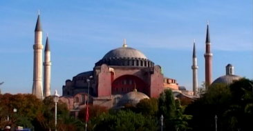 Islamic Ceremony Conducted in the Hagia Sophia Cathedral Museum