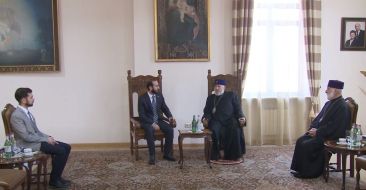 Catholicos of All Armenians Receives President of the National Assembly of the Republic of Armenia