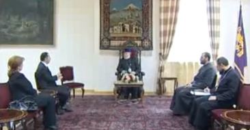 Catholicos of All Armenians Receives Minister of Labor and Social Affairs