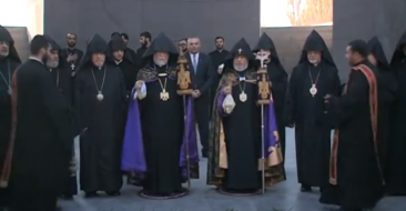 Members of the Bishop’s Synod Visit Tsitsernakaberd Genocide Memorial