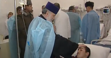 Catholicos of All Armenians Visits Military Hospital-2014