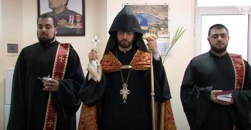 Home-blessing service in the "Altitude 5165" French-Armenian organization
