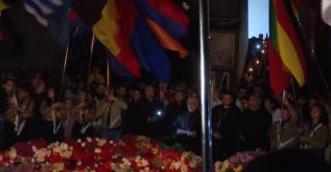 Torchlight procession to the Tsitsernakaberd Memorial on the 108th anniversary of the Armenian Genocide
