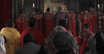 The feast of Patriarch Hakob Mtsbna in St. Hakob Church in Mrgavan