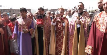 A liturgy was held on the Feast of the Appearance of the Cross in the Holy Cross Church of Aparan