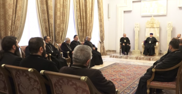 The Catholicos of All Armenians Karekin II received the priests of the training course