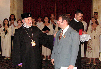 Pontiff of All Armenians Awards the Order of “St. Sahak and St. Mesrop” to Tom Samuelian