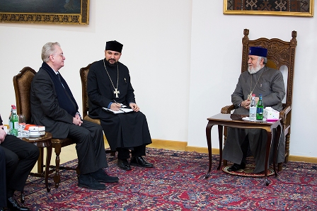 Catholicos of All Armenians Received Hermitage Museum Director 