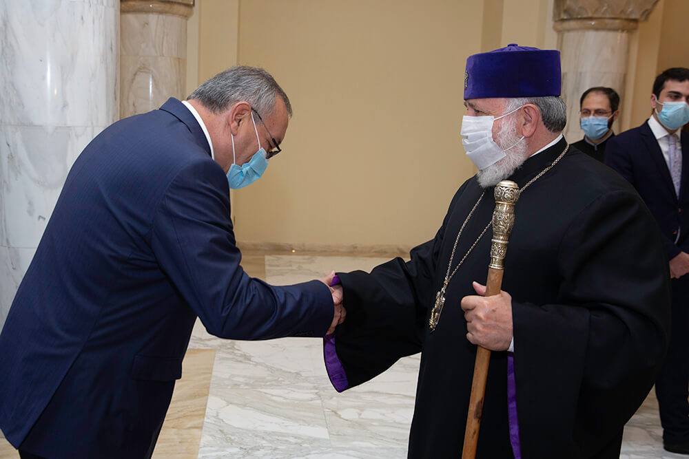 Catholicos of All Armenians Hosted the Delegation of the National Assembly of Artsakh