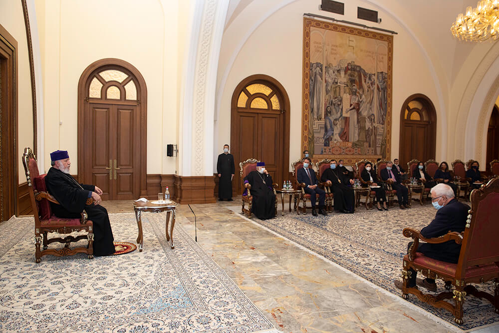 Catholicos of All Armenians Met with the Members of the National Assembly of France
